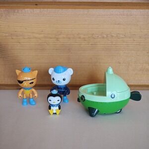 Octonauts Lot of 4 1 Gup Vehicle 3 Figure Toy Peso Kwazii Cat Captain Barnacles